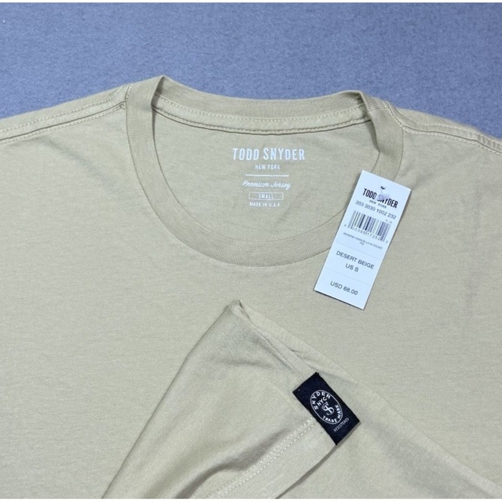 Todd Snyder Shirt Mens S Premium Jersey Desert Beige Made In USA Normcore NEW